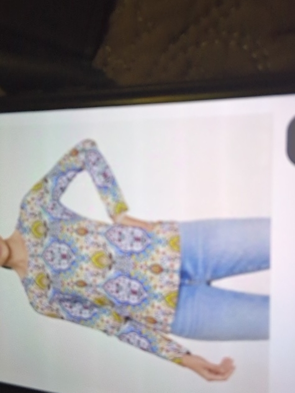 Long Sleeve Crew Neck Tee,By Talbot's Multicolor Floral Paisleysize X L